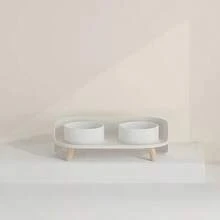 1 bát sứ cho mèo, bát đôi cho chó, bát đựng thức ăn cho mèo, cổ bảo vệ, chống tràn, chống bắn tung tóe, đồ dùng cho thú cưng - 600ml - Xem 8