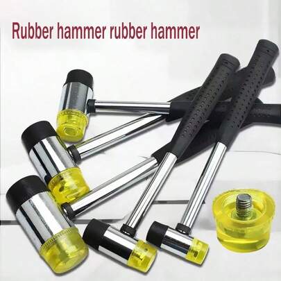 1 件橡胶锤工具，实木手柄尼龙锤，用于地板瓷砖安装