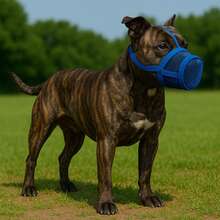 新款全罩式防咬防吠透气可调节犬用嘴套，防止狗狗误食，多种颜色可选 - 藍色 - 查看 5