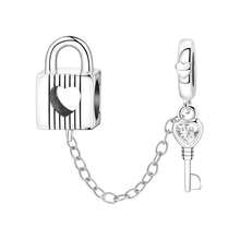 CYMYSS 1件浪漫心形镀银铜吊坠，镶嵌人造锆石，女士情人节/生日礼物，DIY手链配件 - 彩色 - 查看 15