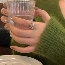 1pc Thorny Camellia Flowers Open Ring For Women, Sweetheart Style, Original Design, Rose Shaped, Adjustable Bff Matching Rings For Sisters Valentines,Mom,Mother,Mother's Day,Gift - 金黃色 - 查看 10