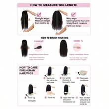 14inch Kinky Curly 13x4 HD Ear To Ear Lace Front Wig 180% Density Short Bob Curly Hair High-Temperature Fiber Mixed Human Blended Hair Wig For Women Pre Plucked Baby Hair Around 8inch-34inch - Natural & Black - View 12