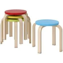 4 Stackable Stools With Felt Glides, Birch Plywood, Lacquered, Multicoloured - Apricot - View 8