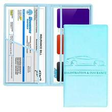 Summer Car Registration And Insurance Card Holders, Autumn Magnetic Snap Car Glove Box Organizers, Essential Car Document Bags, Men's And Women's Car Accessories, Spring Gifts, Card Holders, Birthday Gifts. - Blue - View 7
