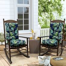 Outdoor Indoor Waterproof Seat Chair Outdoor & Indoor Waterproof Seat Chair Cushions With Ties Chair Back Cushion Recliner Seat Mat Outdoor Dining Chair Cushion For Patio Cushion Furniture - 綠色樹葉 - 查看 8