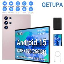 Qetupa Z50 Android 15 Tablet PC, 10.1 Inch With Protective Case. MTK8183 CPU, Octa-Core 2.0GHz Processor, 8GB RAM + 128/256GB ROM (Support 1TB SD Card Expansion), 1280*800 HD IPS Touchscreen, 5MP Front Camera + 8MP Rear Camera, 6000mAh Battery, 802.11ax Wi-Fi 6, Bluetooth 5.2, GPS, Type-C Charging Port. - Rose Gold - View 1