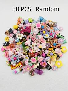 [Quantity] Pcs/Set Assorted Resin Cartoon Design Shoe Charms, Fashion Cute Decorative Accessories For Slippers, Sandals, Clogs, DIY Shoes, Birthday Gift, Party Favors (Random Styles) - Multicolor - View 5
