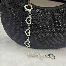 心形长链包包挂饰，闪亮包包吊坠，情人节礼物