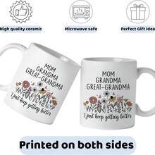 1pc Ceramic Cartoon Pattern Mug, Coffee Cup, Milk Cup, Tea Cup, Suitable For Gifting To Family And Friends, Birthday, Christmas, Christmas Eve, 11oz, Heat Resistant, Dishwasher - White - View 5