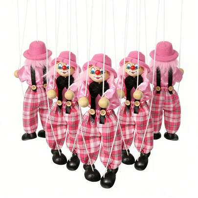 1个手工木制木偶，戏剧用绳木偶玩具，派对装饰礼品