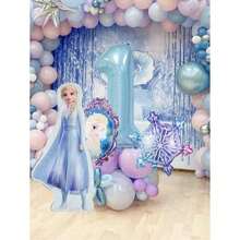 Hasbro 19pcs Aluminum Foil & Latex Mixed Balloon Set, Dreamy Ethereal Style, Snowflake Pattern, Light Blue, Pink And Other Soft Cool Colors - Multicolor - View 18