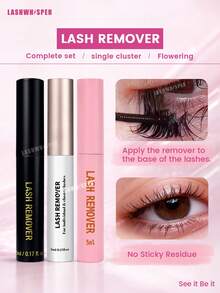 Eyelash Remover (For Cluster False Eyelashes) - DIY Eyelash Glue Remover, Gentle & Soothing False Eyelash Eye Cleanser, Household Glue Solvent - Multicolor - View 1