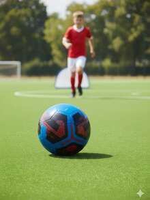 Pelota de Fútbol Estampada Color Blue & Black Estilo Urbano para Deporte al Aire Libre - Azul - Ver 4