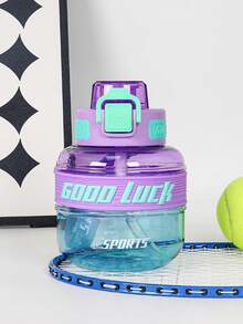 1pc 600ml/26oz Gradient Colorful Tumbler Cup, Gradient Grenade-Shaped Water Bottle With Handle Strap, Durable And Portable For Outdoor Sports, Running, Fitness, Swimming, Camping, Suitable For Various Festivals And As A Gift - Multicolor - View 11