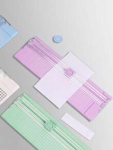 Random Style A4 Paper Cutter, Portable Manual Paper Trimmer With Ruler, Multi-Functional Paper Cutting Tool For Students And Office Use