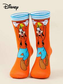Disney 迪士尼 1/3/5 双装 春夏迪士尼经典角色（唐老鸭/高飞/米妮/米奇/黛丝/布鲁托）大胆波普艺术风格混搭图案条纹弹力透气船袜 日常休闲/国际妇女节/圣帕特里克节迪士尼角色袜 柔软舒适时尚袜 青少年及成人 - 彩色 - 查看 14