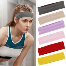 1PC Sports Yoga Hair Band Solid Running Absorb Sweat Headband For Women Men Adjustable Make Up Hair Accessories Headwrap Women Head Scarf Work Out Sweatband - Multicolor - View 7