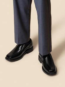 Boy's Dress Shoes Slip-On Loafer Wedding Shoes Versatile Lightweight Casual Flat Shoes For Children, Suitable For Everyday Wear In All Seasons - 黑色亮皮 - 查看 4