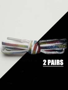 反光鞋带，可编织成手链，时尚运动鞋鞋带，个性化跑鞋替换鞋带 - 彩色 - 查看 18