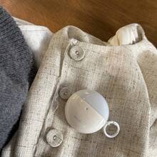 Minimalistiskt blått lock med vit bas, stänkbläck med hängande ring, hörlursfodral kompatibelt med Pro 2, sött Apple 4 minimalistiskt 3 nya 1/2 generationens hörlursfodral för kvinnor, skyddande fodral - Aprikos - Visa 2