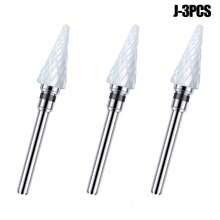 3pcs Ceramic Nail Polish Remover Drill Bits, Replacement Grinding Heads For Manicure & Pedicure - Multicolor - View 25