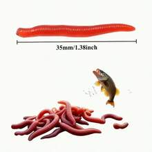 30pcs High Quality Realistic Red Earthworm Fishing Bait, Worm Soft Bait, Red Worm & Maggot Bionic Worm Design - Scented Lure Suitable For Freshwater And Saltwater Fishing, Durable Thermoplastic Rubber Material, Natural Appearance, High-Quality Bait - Multicolor - View 8