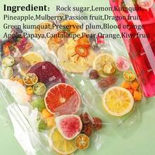 ULTHMOK 15 Kinds Of Fruit Teas 7.94 Oz/225g, Made Of Rock Sugar, Dried Lemon Slices, Dried Oranges, Dried Pineapple, Passion Fruit, Apples, Pears, And Dragon Fruit, Without Additives And Caffeine. Suitable For Afternoon Tea. - 15 Count - View 3