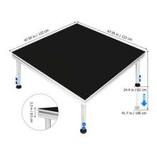 Stage Platform: 4x4 Feet Aluminum Alloy Stage Platform - Adjustable Height Folding Modular Riser For Events Weddings Concerts And Performances - Multicolor - View 1