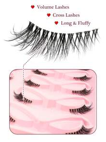 10 Pairs Natural Short Wispy Transparent Stem False Eyelashes, Lightweight Handmade Mink Lashes, Suitable For Daily Makeup - Cat Eye Lashes - View 2