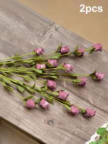 1/2支人造多头玫瑰，18.7英寸泡沫玫瑰花束，适用于室内/室外装饰、餐桌摆饰、婚礼装饰、插花、房间/家居装饰、花园装饰、情人节派对装饰 - 彩色 - 查看 18