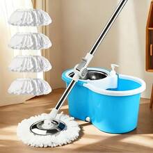 Dual Drive Rotary Mop Bucket Set With Water Twisting System, Equipped With 3 Durable Microfiber Mop Heads, 360 Degree Cleaning, Suitable For Hardwood Floors, Tile, Marble, Laminate Floors - Màu tím - Xem 7
