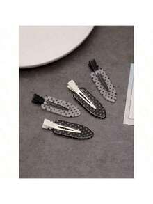 4pcs/Set Acetate Seamless Hairpin, Black & White, Acrylic Alligator Hair Clips, Cute Bangs & Hair Clips Accessories, Hair Accessories For Women, Hair Tools, Beauty Accessories, Curly Hair Accessories, Hair Accessory, Hair Accessories, Hair Accessories For Women,Fall,Travel, Hair Tools,Accessories Women, Hair Stuff,Fall,Hair,Hair Accessories,Hair Accessories For Women,Travel,Hair Accessory,Hair Accessories Women,Hair Tools,Hair Stuff,Stuff,Beauty Accessories - Multicolor - View 3