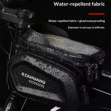 1PC Mountain Bike Road Bike Riding Double-Sided Bag Hard Shell Waterproof Large Capacity Storage Phone Touch Screen Bike Front Beam Bag - Multicolor - View 8