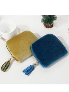 5-Layer Jewelry Organizer Bag, Includes Necklace, Earrings, Bracelet, Pendant Storage, Tassel Decor, Portable Jewelry Travel Case , Makeup Room Decor - Multicolor - View 1