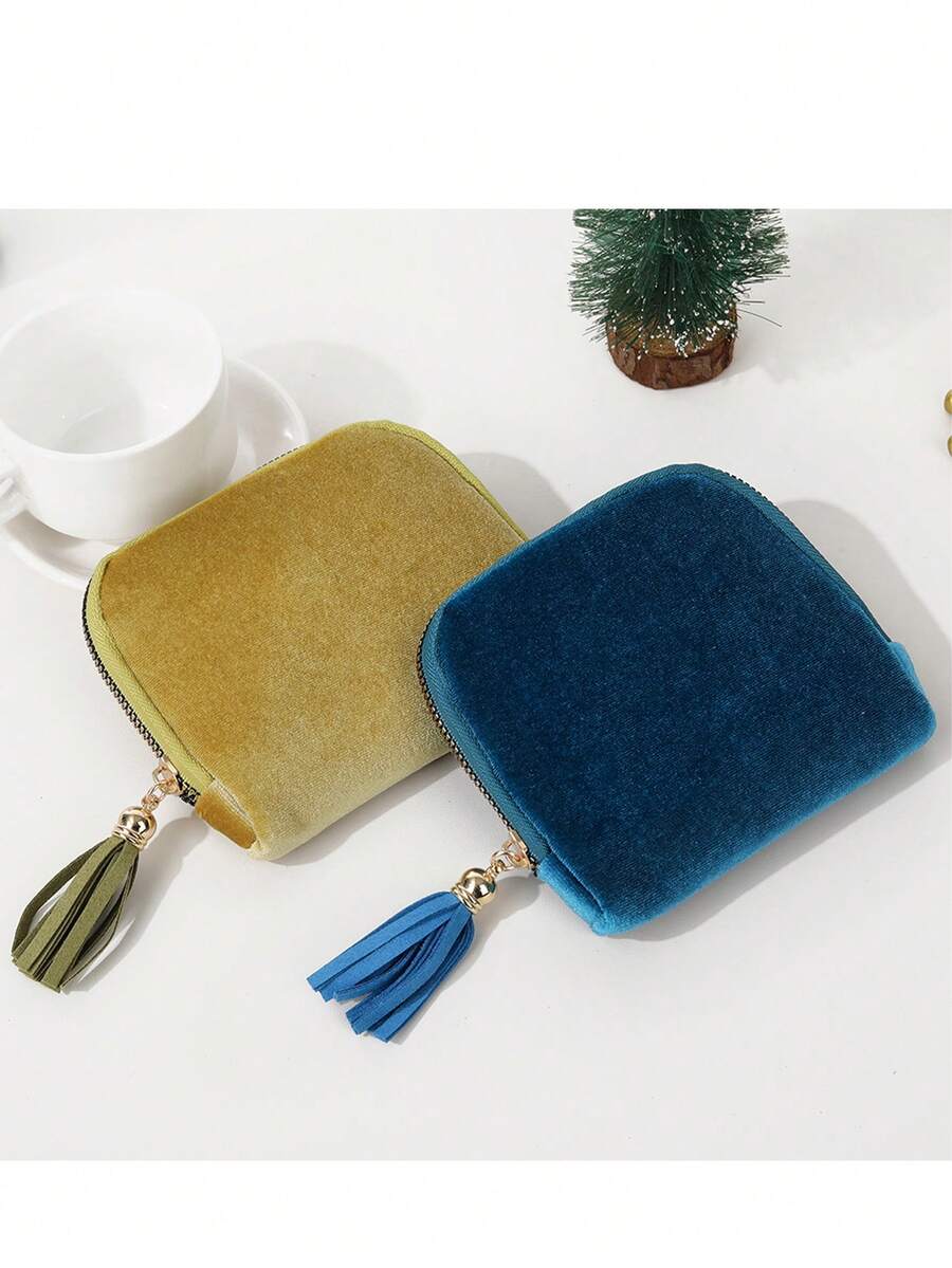 5-Layer Jewelry Organizer Bag, Includes Necklace, Earrings, Bracelet, Pendant Storage, Tassel Decor, Portable Jewelry Travel Case , Makeup Room Decor - Multicolor - View 1