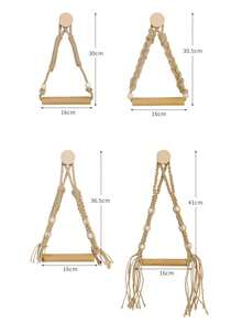 Wall-Mounted Hemp Rope Toilet Roll Paper Holder, Non-Perforated Toilet Hemp Rope Roll Paper Holder, Kitchen Wall-Mounted Roll Paper Holder With Hooks, Suitable For Replacing Rolls-Modern Home Fashion Bathroom Accessories - Brown - View 6