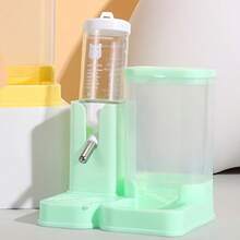 1pc Hamster Feeder & Water Bottle 2-In-1 Dual Use Small Pet Guinea Pig Feeding Bowl - Multicolor - View 7