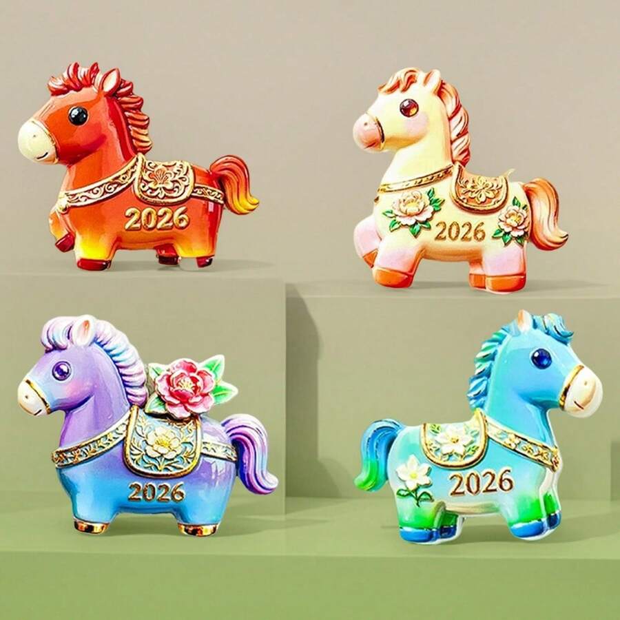 1个新年骏马3D立体家居装饰磁性冰箱贴 - 彩色 - 查看 1