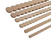 十条半圆形珠状木饰面条，未加工，适用于DIY装饰、橱柜、家具、镶板、条墙等。 - 米色 - 查看 2