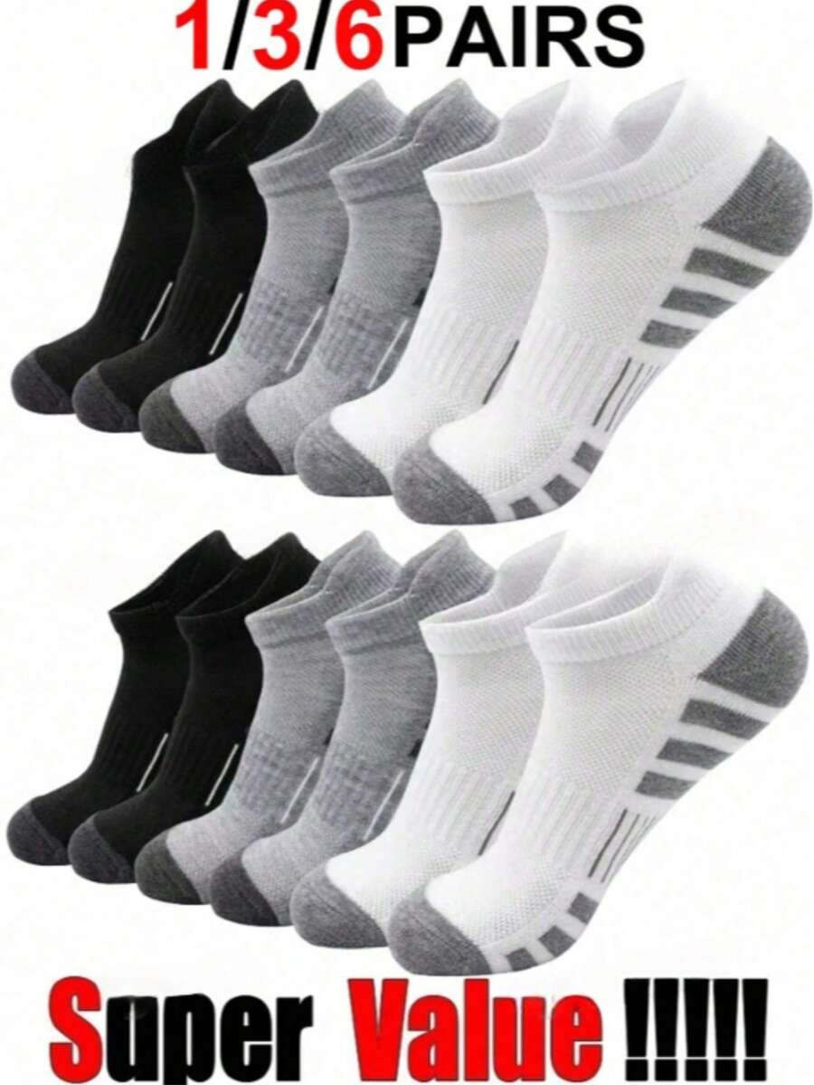 24 Pairs Men's Ankle Socks, High Quality Low-Cut Round Neck Breathable Mesh Casual Boat Socks