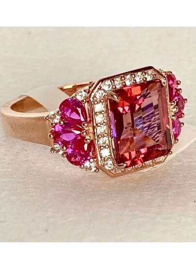 14k Gold Plated Sparkling Cubic Zirconia Women's Wedding Ring, Elegant Bridal Engagement Jewelry, Romantic Anniversary Gift, Available In Multiple Sizes