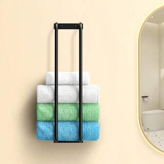 1pc Modern Wall-Mounted Hotel Style Towel Rack, Drill-Hole Installation Design, Can Hold Multiple Towels, Suitable For Bathroom, Vanity Room, Toilet, Shower Bathroom Accessories Bathroom Tools