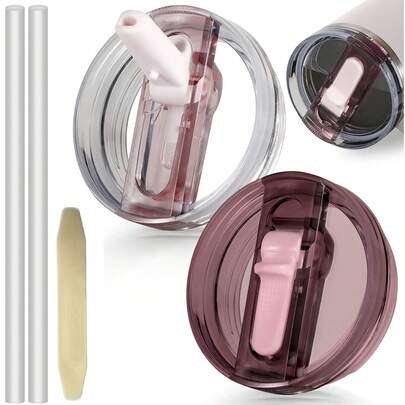 40オンス フリップストロー カップ用リッド 2個セット、スタンレーカップ 40オンスタンブラー用 交換用フリップストロー式リッド、漏れ防止 再利用可能なタンブラーカバー