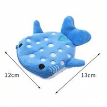 1Pc Cute Whale & Shark Shaped Plush Coin Purse With Zipper Portable Pendant - Fashion Accessory & Ideal Birthday Gift For Women - 彩色 - 查看 8