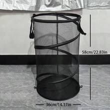 2 PCS Space-Saving Laundry Bag | Foldable Pop-Up Hamper With Handles & Ventilation Mesh For Home, Dorm, Or Travel(Black) - màu đen - Xem 10