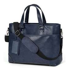 NEWHEY Men's Business Backpack, Large Capacity 15.6 Inch Laptop Pocket, Fits A4 & B4 Size, Dual Shoulder Design, Job Interview Bag, Genuine Leather, Water-Resistant, Commuter & Travel Bag - Multicolor - View 4