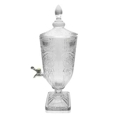 3 Liter Glass Beverage Dispenser With Stainless Steel Spigot, Elegant Drink Serving Dispenser For Parties, Events & Home