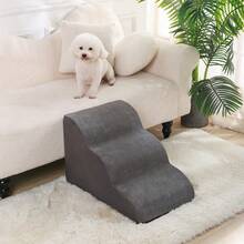1pc Plush Warm Pet Stair Ramp, Elderly/Small Dog Assistance Ladder, Protect Every Step, Easy Up And Down, Love Lasts Longer. Sofa Bed Dog Steps, Washable Sponge Pet Stairs For Sofa, Bed, Teddy, Small Pets - Grey - View 14