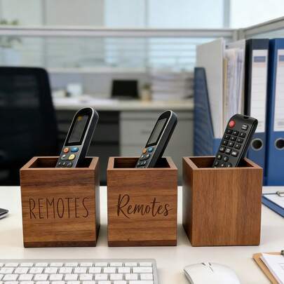 1 قطعة/3 قطع صندوق تخزين للريموت كنترول، حامل ريموت التلفزيون، منظم ريموت كنترول على المكتب، صندوق خشبي لتخزين ريموت كنترول بجانب السرير، منظم وسائط متعددة للغرفة المعيشة والنوم، حامل أقلام منزلي، صندوق خشبي لتخزين ريموت كنترول للغرفة المعيشة والنوم