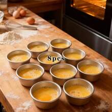 10 cm rund sockerkaksform, aluminiumform med avtagbar botten, non-stick bakform. Lämplig för sockerkakor, chiffongkakor och desserter. Slitstark ugnsbotten, perfekt för att göra bakverk, kakor och sötsaker. Ett utmärkt bakverktyg för högtider. - Multifärgad - Visa 9